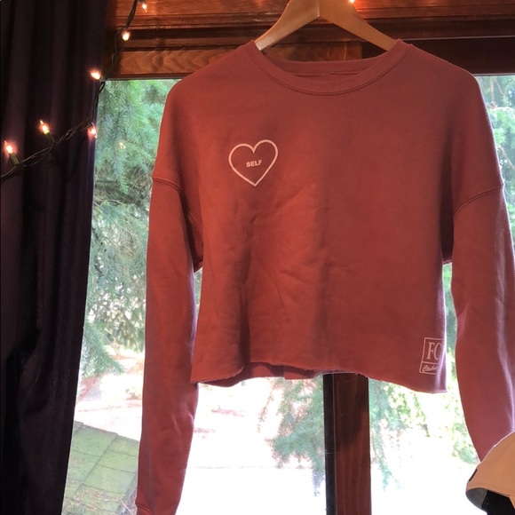 Self love mauve cropped crew neck - Picture 2 of 4